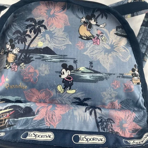 LeSportsac Disney Mickey Paradise Mini Backpack & Pouch Japan Exclusive - Picture 5 of 11
